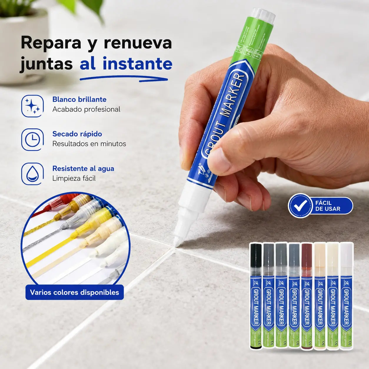 [2 piezas 24 euros]Lápiz para lechada de baldosas de cerámica resistente al moho y al agua
