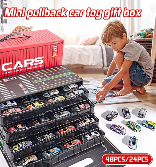 🎁🏎48 minicoches extraíbles con garaje incorporado