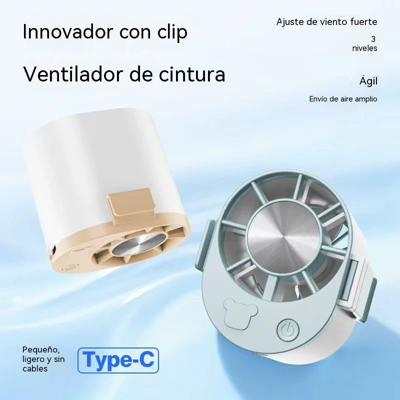 ❄Ventilador portátil USB para exteriores, montado en la cintura