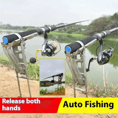 🔥🎣 Retractor automático para caña de pescar, soporte retráctil automático para caña de pescar con resorte