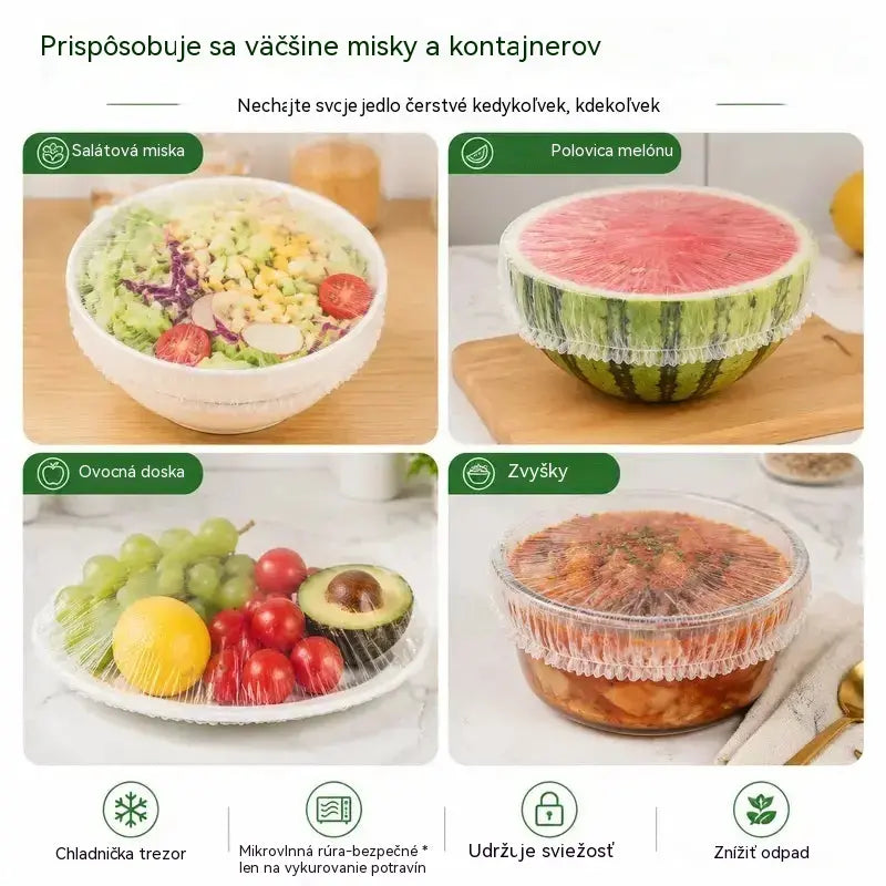 ⏳50% zľava🔥【3 balenia - 300 kusov】🎉Čím viac nakúpite, tým viac ušetríte🎁Jednorazové elastické obaly na jedlo, vhodné na misky a taniere