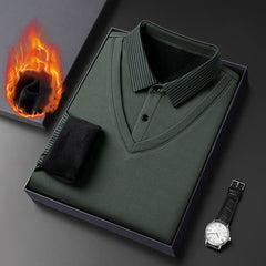 49%OFF👔[M-4XL]Suéter de dos piezas de chenilla sintética para hombre con terciopelo y engrosamiento para mantener el calor