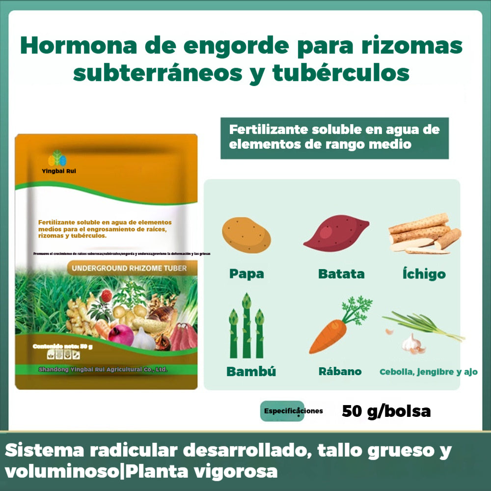 【10 bolsas】Fertilizante foliar instantáneo | Apto para patatas, cacahuetes, boniatos, rábanos, taro y cebollas: favorece el crecimiento de las raíces y aumenta el rendimiento.