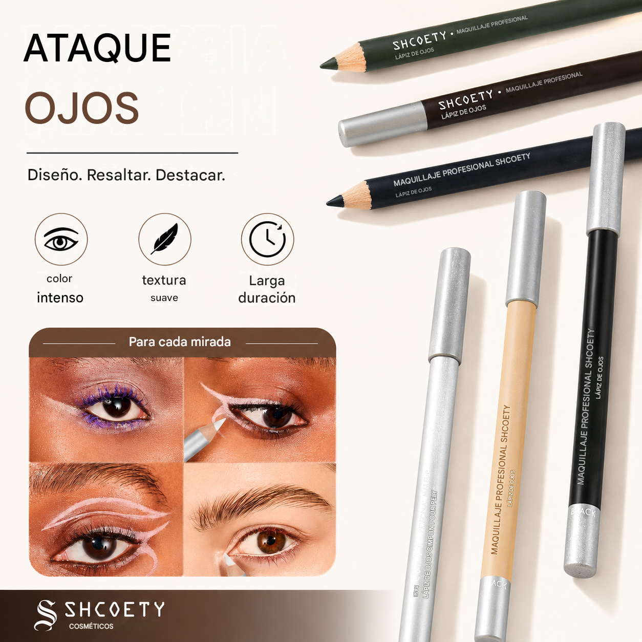 🔈🔈¡50% DE DESCUENTO AHORA!💜5 piezas por 25 euros💜Delineador de ojos de madera, resistente al agua, de larga duración y resistente al agua.