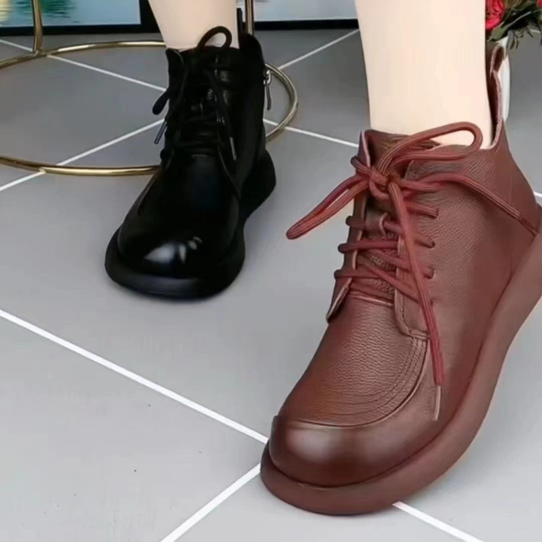 🔥【35-40】Botas ortopédicas de cuero para mujer, tallas grandes, 2025