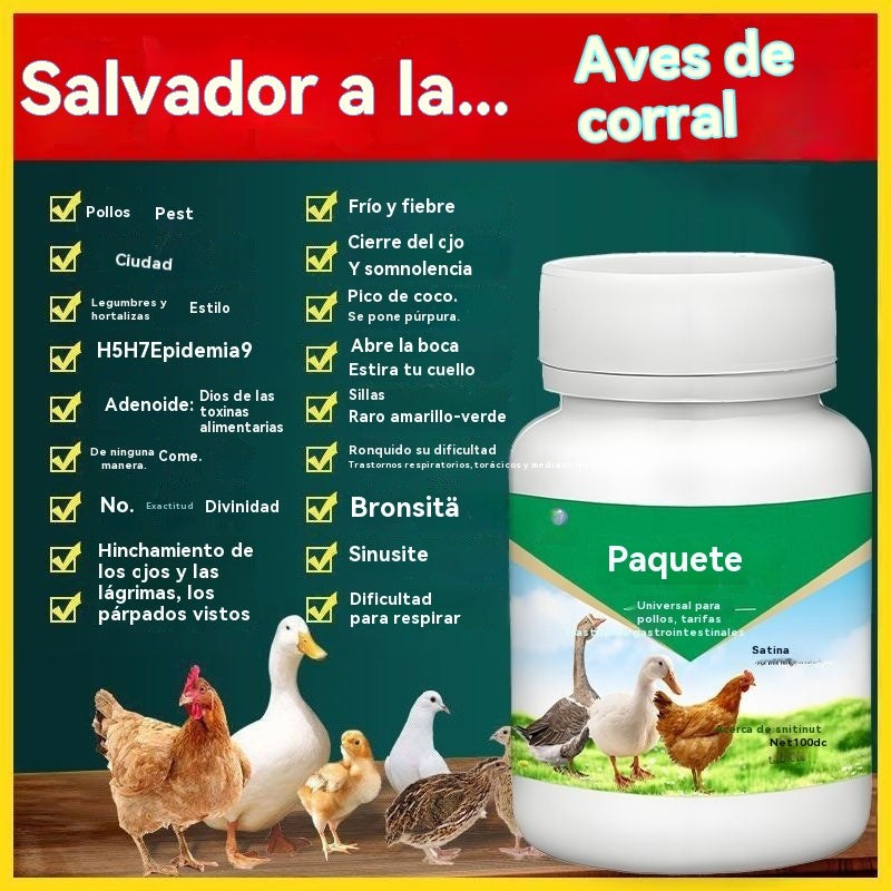 🐓🦆🐔【200 tabletas】Aves de corral ① Tabletas de uso doméstico para la salud intestinal, salud respiratoria, uso en granjas, alimentación general de pollos, patos, gansos y aves de corral