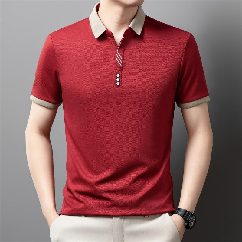【Compre 1 y obtenga 1 gratis】 Polo de manga corta transpirable con solapa para hombre nuevo 2025