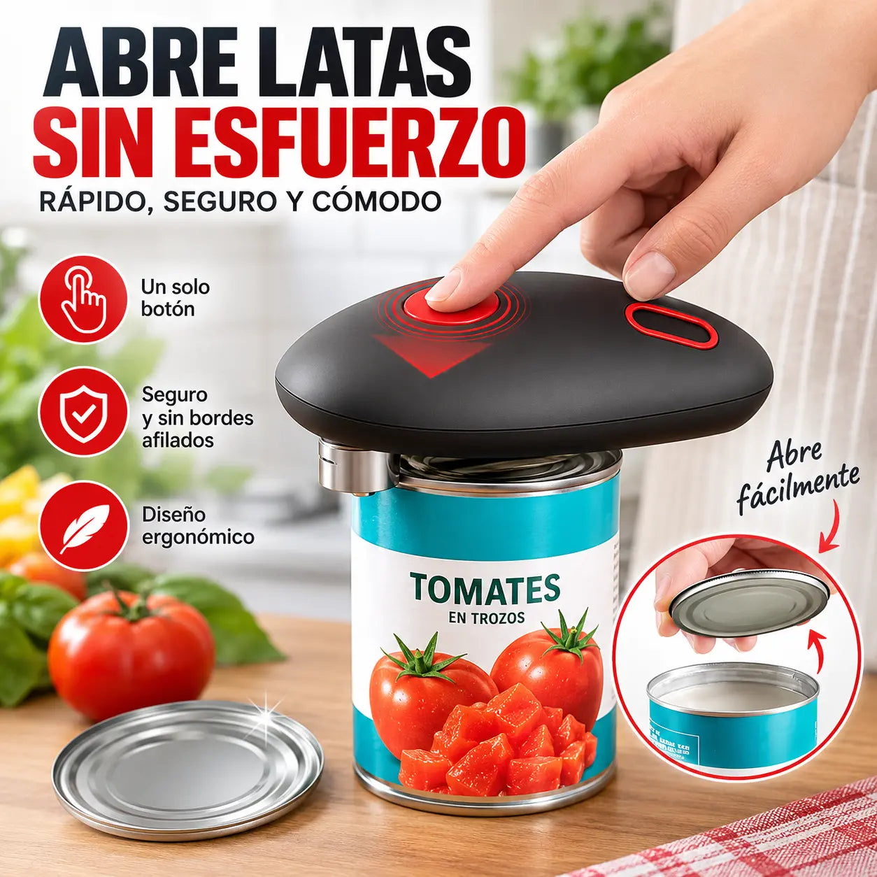 💥【¡Último día con 50% de descuento!】🥫 Abrelatas eléctrico totalmente automático