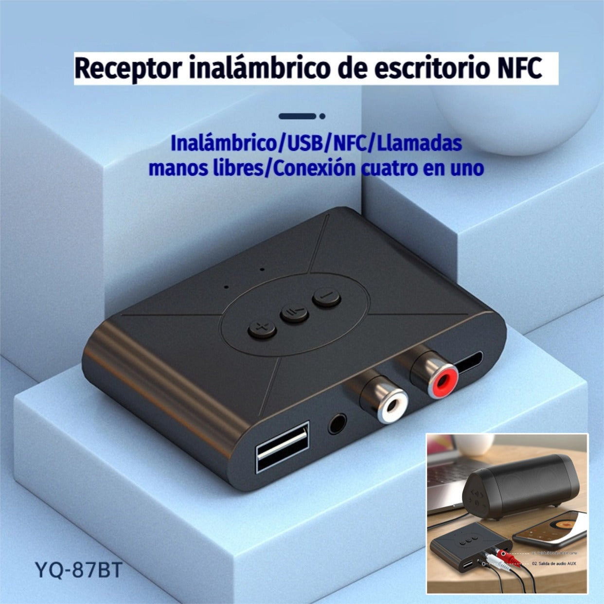 🎶📱 Receptor de música Bluetooth NFC, receptor de señal de altavoz