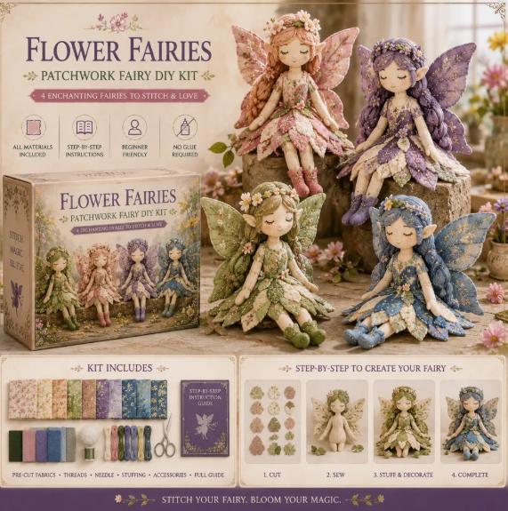 🌸50% de descuento - Serie de costura de cuentos de hadas - Set de muñecas de hadas de patchwork para hacer tú mismo✨👼