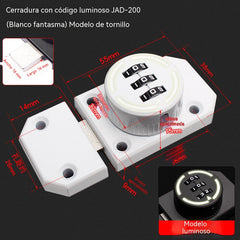 Cerradura de combinación antirrobo sin necesidad de taladrar para puertas de armarios