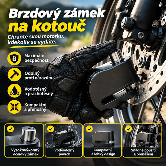 🏍️🔒 Odolný, voděodolný zámek na kotoučovou brzdu motocyklu