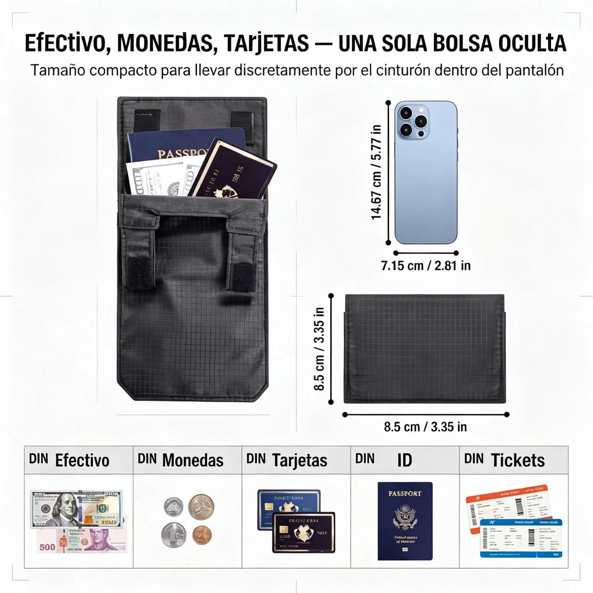 💳✈️ Riñonera Oculta de Viaje para Pasaporte, Dinero y Tarjetas – Monedero de Cintura Portátil y Seguro para Aeropuerto, Ciudad y Aventuras al Aire Libre 🌍