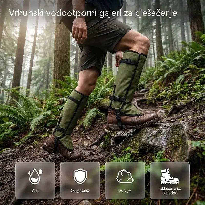 🏕️✅ Vodootporne grijače za noge za planinarenje na otvorenom, zaštita od ugriza zmije, pogodne za planinarenje i avanture na otvorenom.