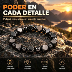 🖤 Pulsera de Obsidiana para Hombre | Brazalete de Cuentas de Piedra Natural | Protección contra Energías Negativas y Energía Positiva 🛡️✨