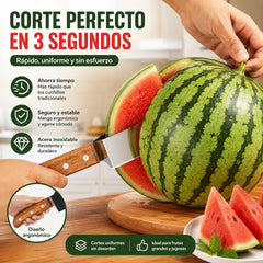 🔥2 unidades por 26 euros 🍉Cortador de sandía multifuncional de acero inoxidable — diseño triangular con función para abrir tapas de botellas✂️