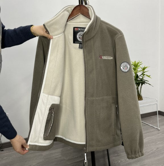 【XS-3XL】Męska kurtka casualowa, ciepła, na jesień i zimę, z grubego aksamitnego polaru, w dużym rozmiarze