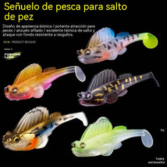 🐟🐠Juego de 5 señuelos blandos con cola en T y caja.