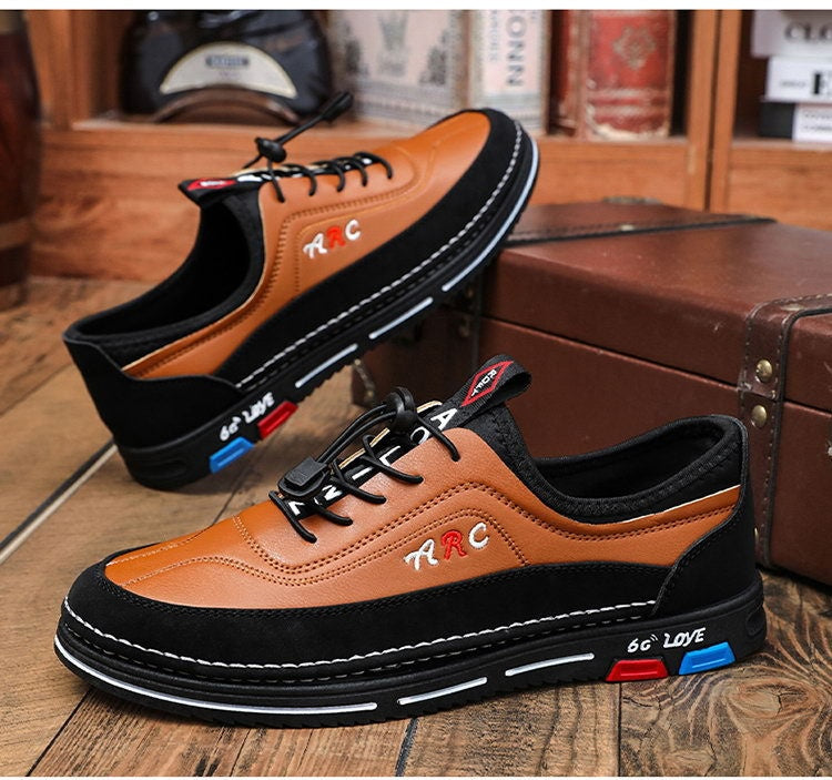 💯🔥【39-48】🔥Los zapatos de negocios casuales para hombre están hechos de cuero impermeable y resistente a las manchas con una suela suave para un uso cómodo.