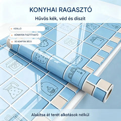 Olajálló matricák konyhába, vízálló öntapadós tapéta, konyhapultvédő.