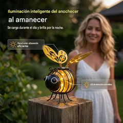 🌙🍃 Lámpara solar colgante con forma de abeja: luz cálida de tono ámbar, sin parpadeos; ideal para fiestas en el jardín, acampadas o habitaciones infantiles 🌞🌜