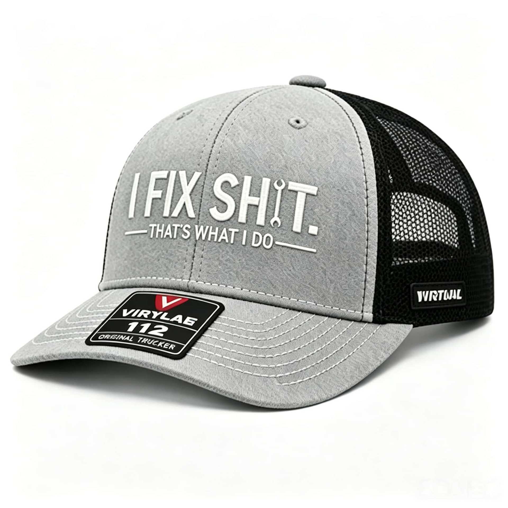 🧢 OFERTA ESPECIAL: ¡50% DE DESCUENTO EN TODAS LAS GORRAS! ✨ Gorra de camionero con bordado "I Fix Shit" – Malla transpirable, protección solar y ajustable 🛠️