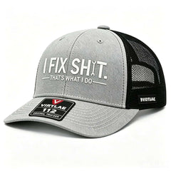 🧢 OFERTA ESPECIAL: ¡50% DE DESCUENTO EN TODAS LAS GORRAS! ✨ Gorra de camionero con bordado "I Fix Shit" – Malla transpirable, protección solar y ajustable 🛠️