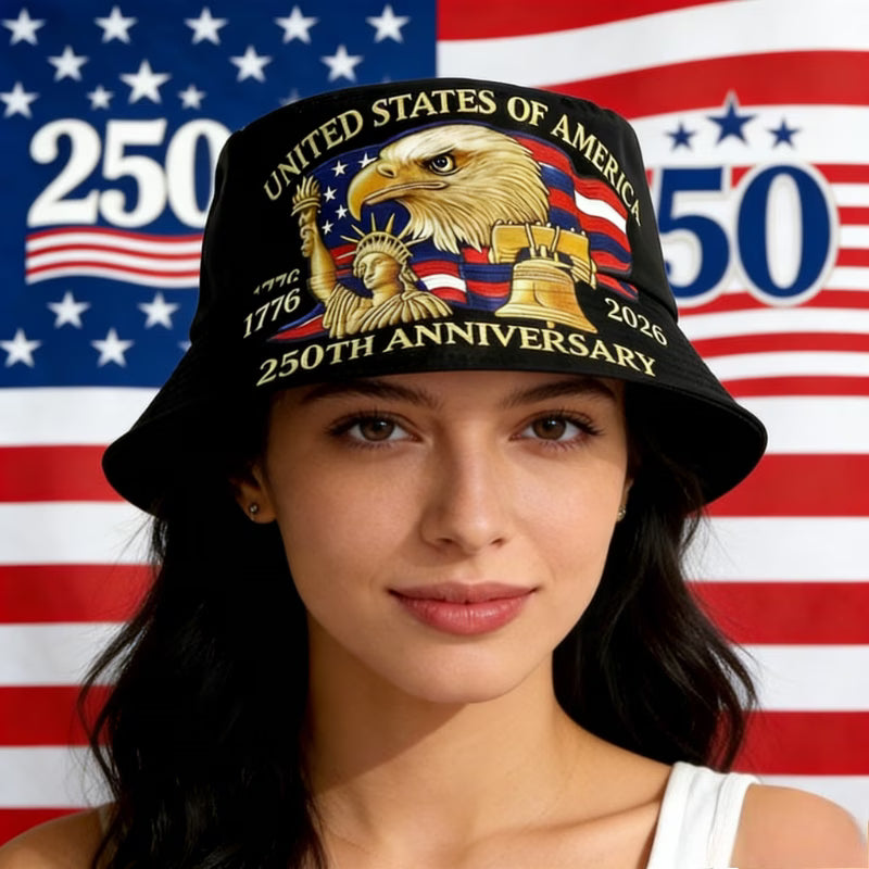 🔥【Compra 1 y llévate 1 gratis】🗽Sombrero de pescador con temática estadounidense del 250 aniversario