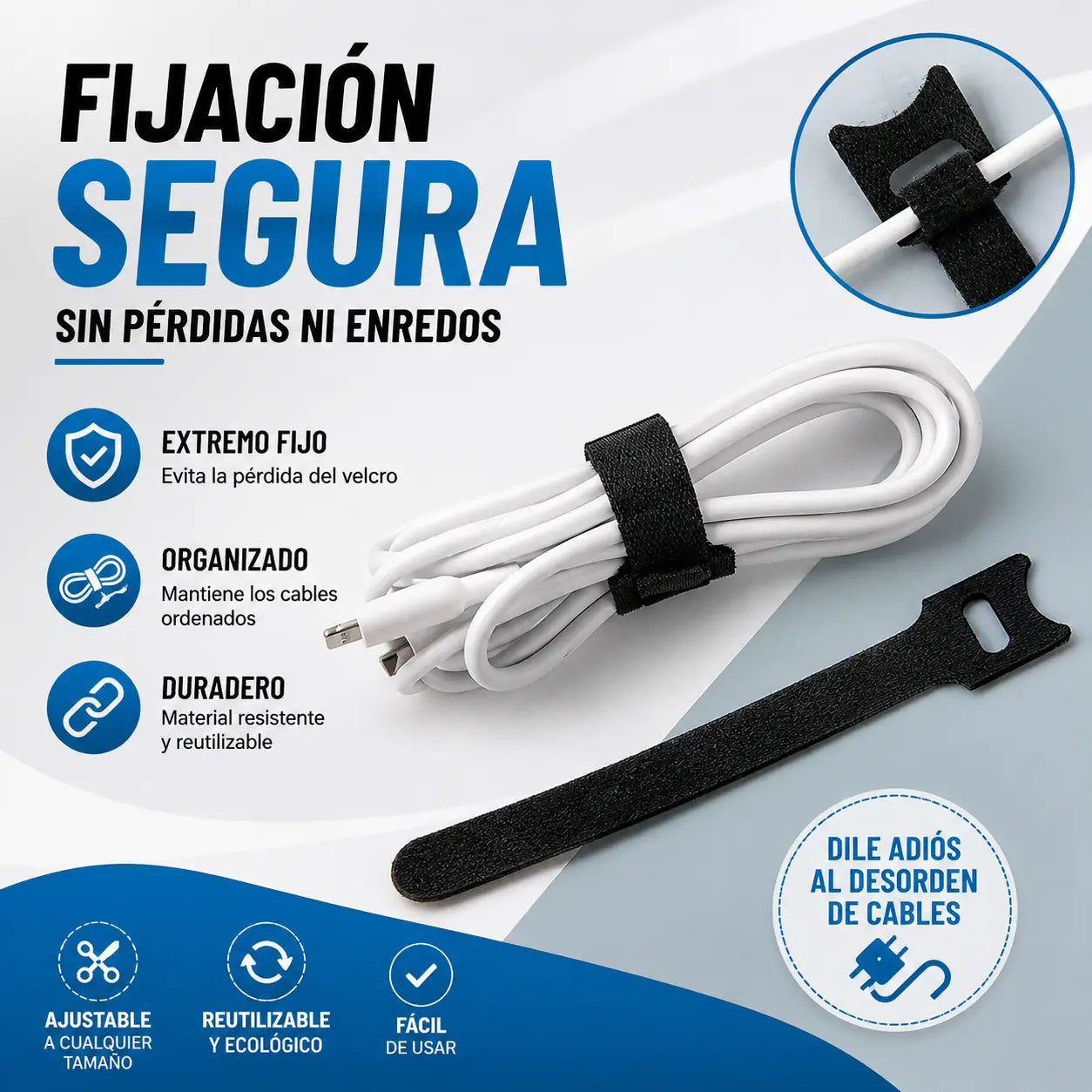 🔥【Paquete de 50】Bridas de velcro reutilizables para asegurar y almacenar artículos
