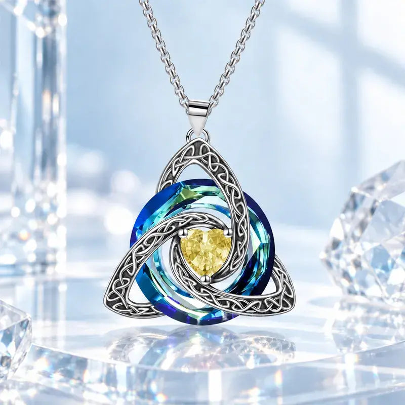 💎✨ Collar con 12 Piedras de Nacimiento y Nudo Celta | Colgante Elegante de Alta Gama para Mujer 🔮