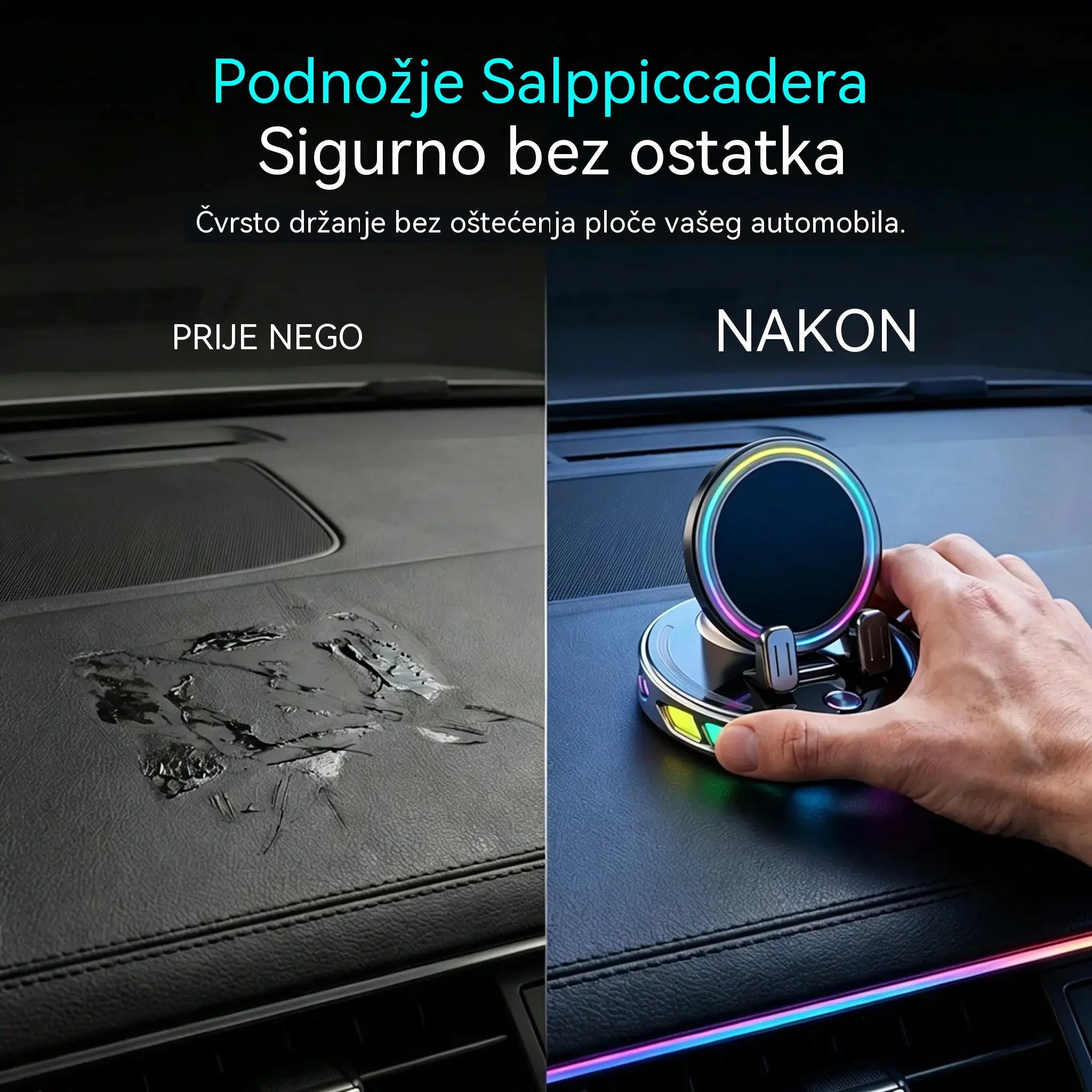 📱 RGB nosač za automobil s automatskim stezanjem i bežičnim punjenjem od 15 W