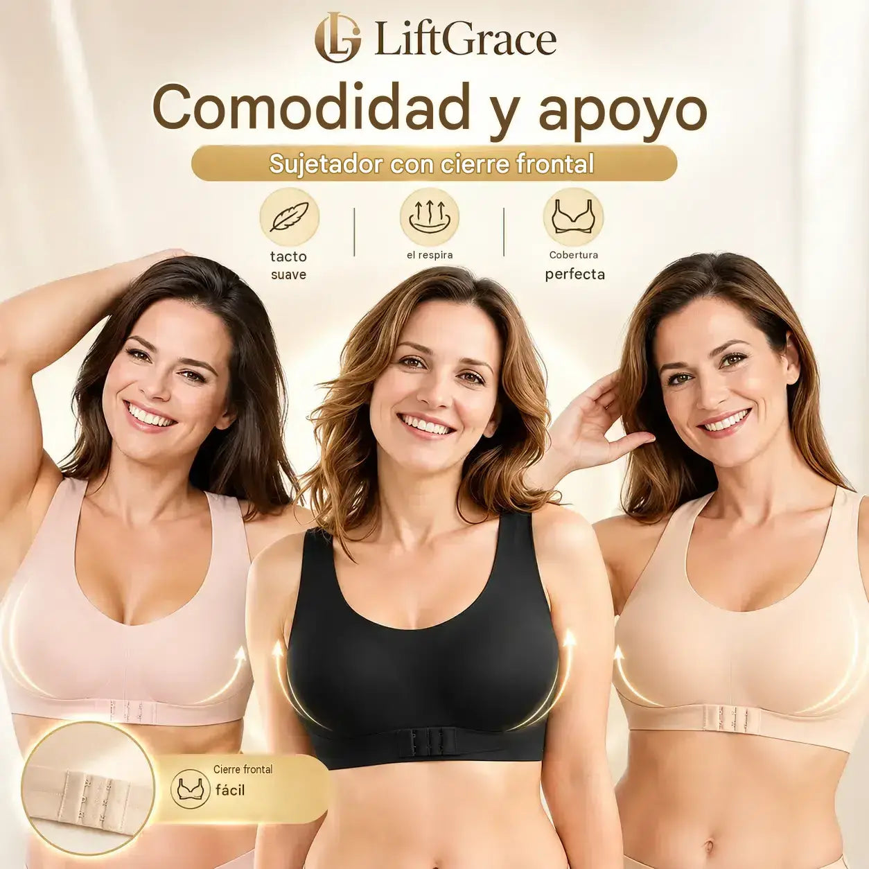 💥¡ÚLTIMO DÍA DE OFERTA! - 60% DE DESCUENTO  Sujetador sin aros con cierre frontal y espalda cruzada: corrige la postura y ofrece máxima sujeción y comodidad.