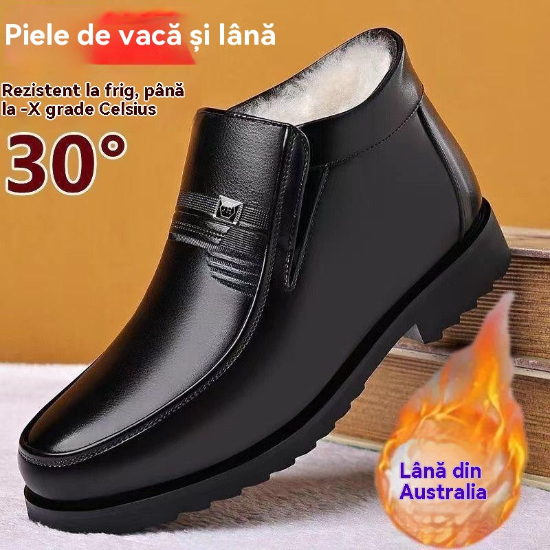 🔥Descuento por tiempo limitado🔥【38-44】Zapatos de cuero para hombre 2025, zapatos informales de negocios para invierno para hombre, además de zapatos de cuero cálidos y resistentes al frío engrosados de terciopelo