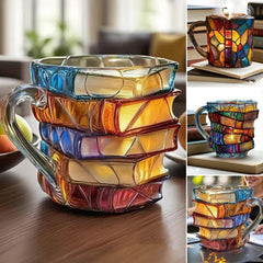 【30%OFF】📚 Taza de café pintada en 3D con forma de libro.