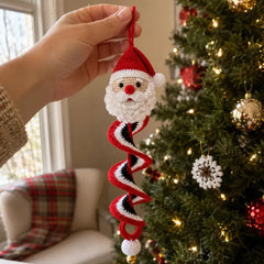 ⛄️🎄Kit para hacer un adorno de muñeco de nieve en espiral a crochet (incluye hilo suave, aguja de crochet, cuentas navideñas, decoraciones de copos de nieve e instrucciones paso a paso)