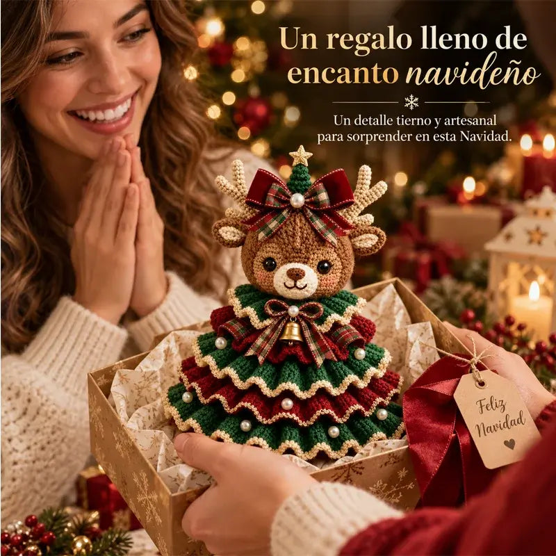 🧶 Kit de Ganchillo DIY Árbol de Navidad con Animales | Incluye Lana, Aguja y Tutorial Paso a Paso | Decoración Navideña Hecha a Mano 🎄