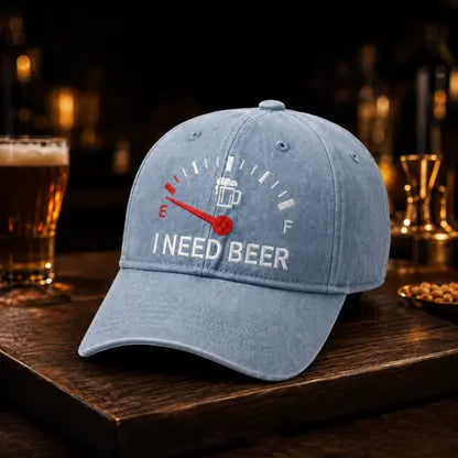 🔥 POSLEDNÝ DEŇ S 50% ZĽAVOU - 🍺 Vyšívaná šiltovka „POTREBUJEM PIVO“ – Unisex pamätná šiltovka 🧢