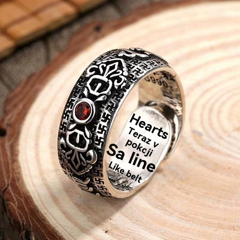 🔥Compre 1 y obtenga 1 gratis（2 piezas）💖Anillo de plata 999, estilo retro unisex con amuleto de la suerte Pixiu, fuerte y de moda.