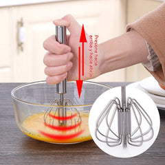 25€☀️🐣【 Conjunto de 3 piezas】Batidor de huevos semiautomático de acero inoxidable