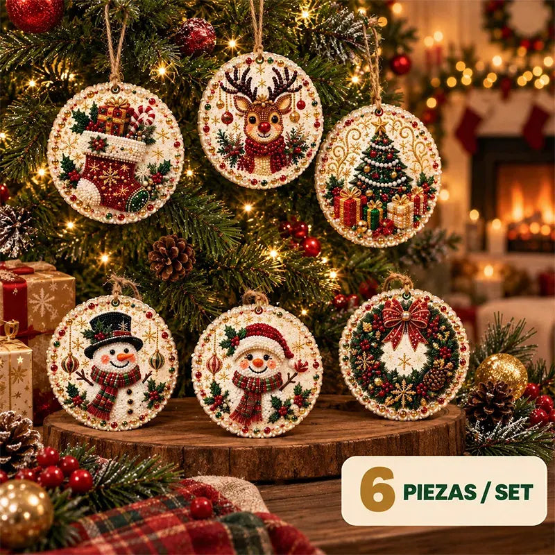 🎄✨ Kit 6 Adornos Navideños de Madera DIY – Para Pintar y Personalizar | Manualidades Navideñas en Familia 🖌️