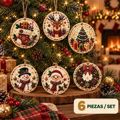 🎄✨ Kit 6 Adornos Navideños de Madera DIY – Para Pintar y Personalizar | Manualidades Navideñas en Familia 🖌️