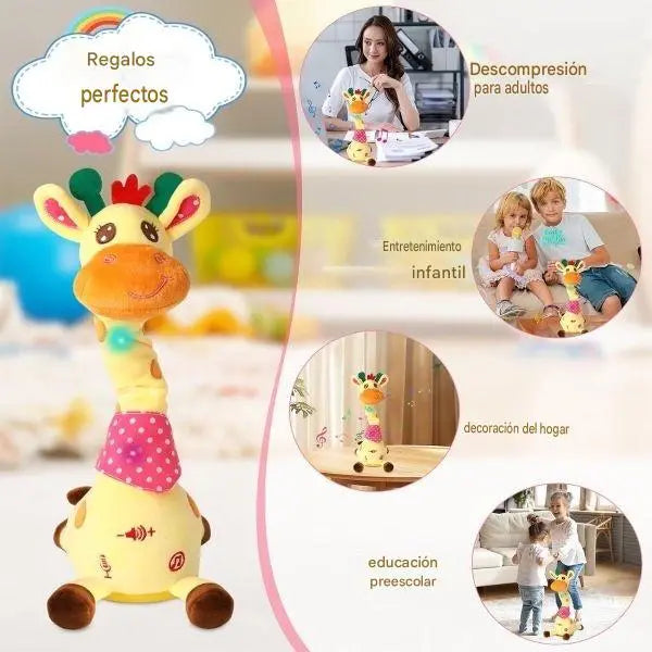 🦒👼Una jirafa de peluche interactiva, 🎵una linda compañera que cantará contigo.