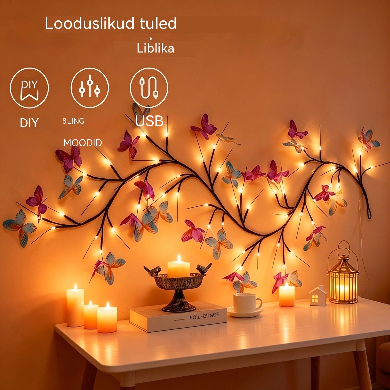 ✨ Painduvad LED-valguskettad liblikatega – kaunista oma kodu maagilise ja sooja atmosfääriga 🦋💡