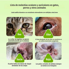 ✨️【200 toallitas para ojos + 200 toallitas para oídos】🐈🐕¡Mantener a tu amigo peludo limpio es importante! Toallitas limpiadoras naturales a base de plantas para ojos y oídos de mascotas.