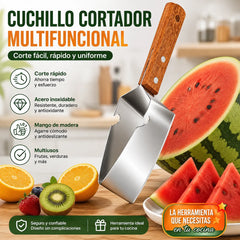 🔥2 unidades por 26 euros 🍉Cortador de sandía multifuncional de acero inoxidable — diseño triangular con función para abrir tapas de botellas✂️