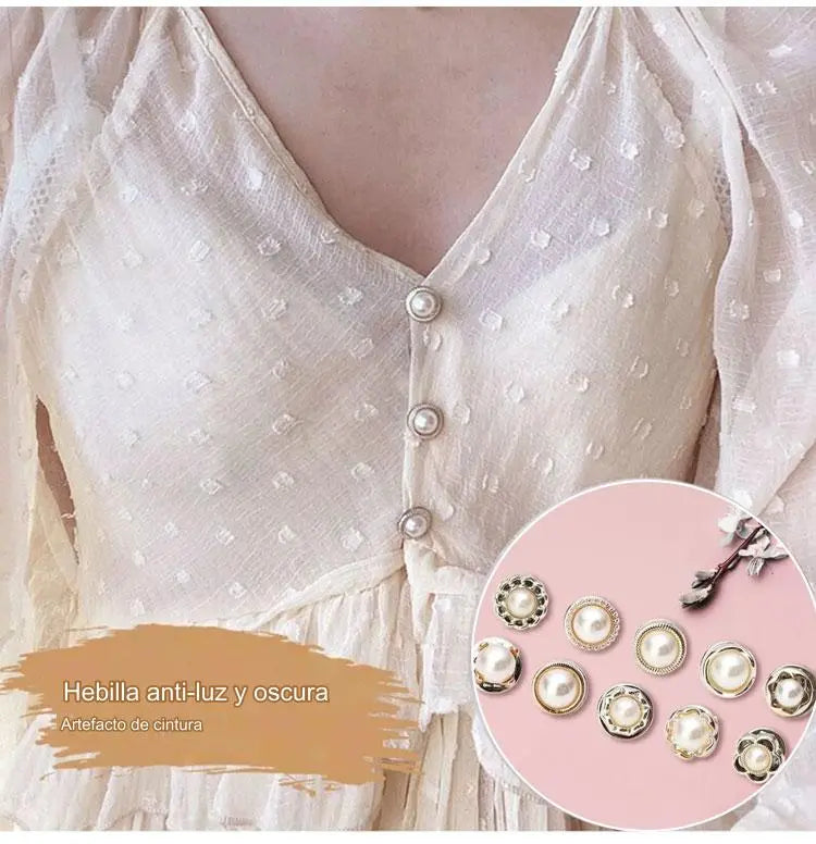 💖【40 PCS】 Botón decorativo anti-descuido para ropa, ajustable y elegante