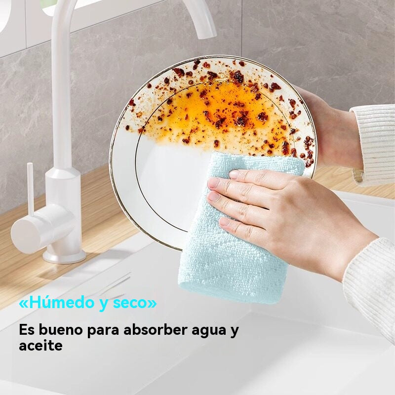 🧽20 hojas por rollo  | Cada hoja: 25×25cm🧽✨ Paño de Limpieza en Rollo Reutilizable – Rasga, Usa y Limpia Fácilmente 🏠