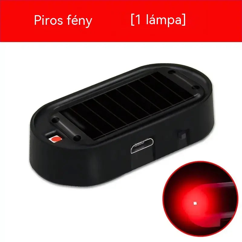 📢🚗 2 darab 8200 Ft ⏰ Villogó fényű, lopásgátló funkcióval ellátott napelemes LED-lámpa