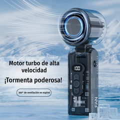 ❄️🌀 Ventilador de mano plegable 3 en 1 – control de velocidad de 100 niveles y refrigeración turbo de 13.000 RPM 🔋 Batería de 1800 mAh, linterna LED + SOS para viajes y camping 🌲🏕️