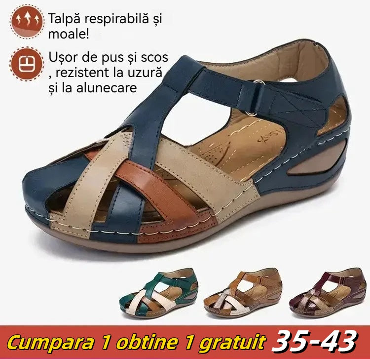 🔥【45% OFF】🔥🩰【35-43】Sandalias de suela gruesa de piel suave hueca para mujer